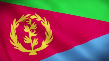 Eritre bayrağı dalgalanması, mükemmel döngü, 4K video arkaplan, resmi renkler, National Eritrea bayrak animasyonu arka plan 4k en iyi seçim ve görüntüleriniz için uygun