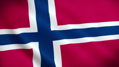 Norveç Ulusal Bayrağı. Norveç bayrağının 4K animasyonu