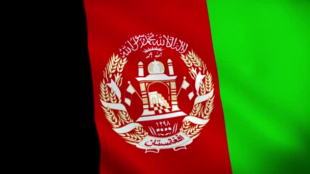 Die Afghanische Flagge Weht Animation Afghanistans Flagge Weht Wind Nationalflagge — Stockvideo