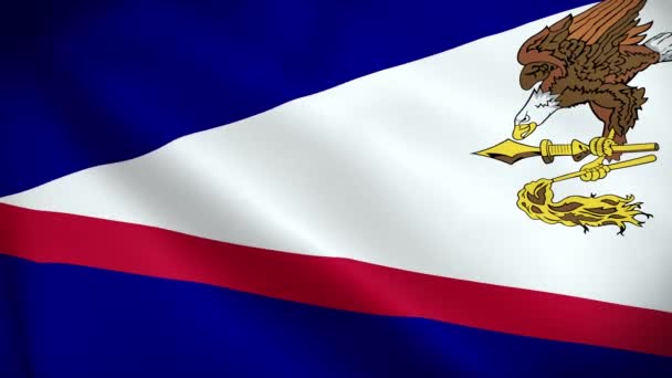 アメリカのサモア旗がアニメーションを振る 風の中のアメリカのサモアの旗 アメリカ領サモアの国旗 アメリカ領サモアのシームレスループのサイン — ストック動画