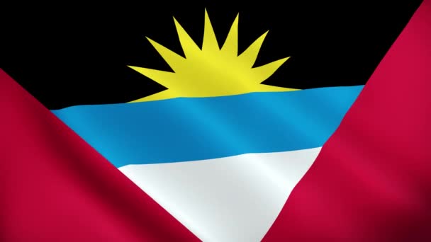 Антигуа Барбуда Размахивает Флагом Плавной Анимации Цикла Государственный Флаг Антигуа — стоковое видео
