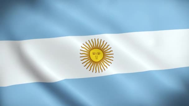 Fondo Realista Bandera Argentina Argentina Bandera Looping Primer Plano Bandera — Vídeos de Stock