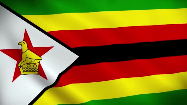 Zimbabwe Bandiera Sventola Animazione Loop Perfetto Sfondo Video Colori Ufficiali — Video Stock