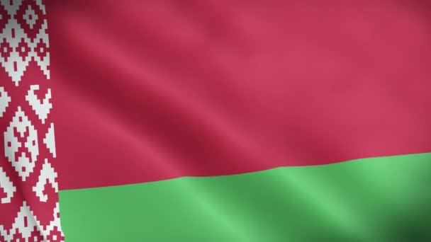 Belarús Bandera Loop Realista Bandera Fps Bielorrusia Bandera Bielorrusia Ondeando — Vídeos de Stock