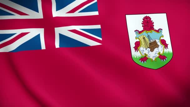 バミューダ国旗 3Dバミューダ国旗が掲げられています バミューダのフラッグ ビデオが風に揺れている バミューダ4Kアニメーションの旗 — ストック動画