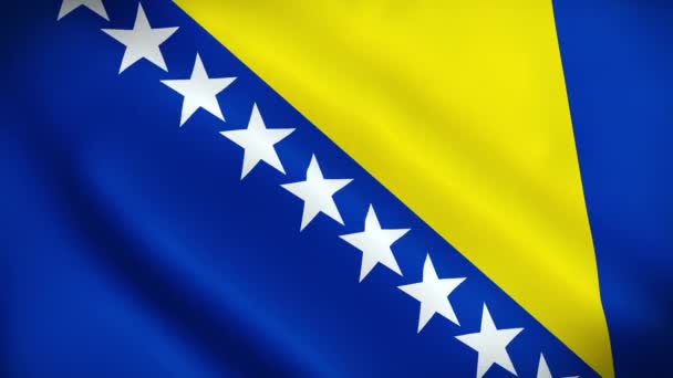 Bósnia Herzegovina Bandeira Acenando Animação Looping Perfeito Fundo Vídeo Cores — Vídeo de Stock