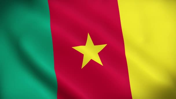 Kamerun Flagga Viftande Animation Perfekt Looping Video Bakgrund Officiella Färger — Stockvideo
