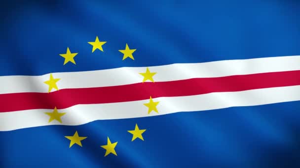 Bandera Cabo Verde Ondeando Bandera Cabo Verde Bandera Cabo Verde — Vídeos de Stock