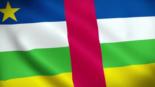 Bandera República Centroafricana Ondeando Viento — Vídeo de stock