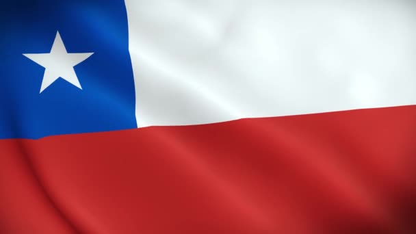 Chile Bandera Video Ondeando Viento Chile Bandera Wave Loop Ondeando — Vídeo de stock