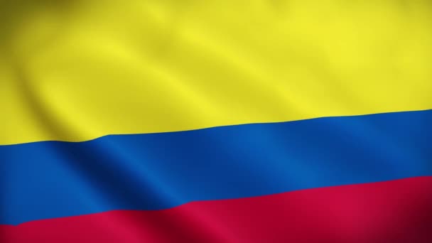Die Helle Flagge Kolumbiens Gelbe Blaue Und Rote Flagge Des — Stockvideo