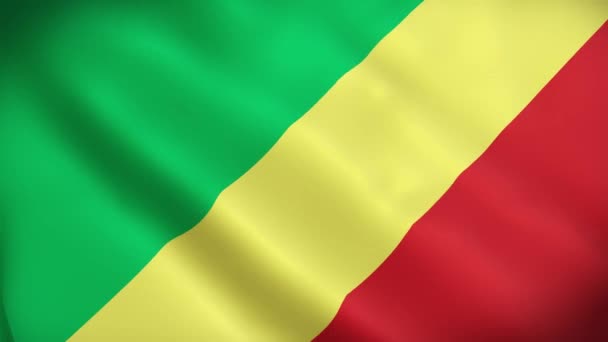 Республіка Конго Махаючи Прапор Прапор Республіки Конго Анімація Конголезький Прапор — стокове відео