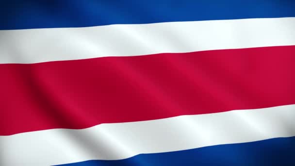 Kosta Rika Melambaikan Bendera Kosta Rika Bendera Kosta Rika Gelombang — Stok Video