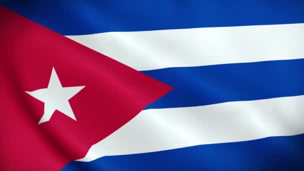 Cuba Bandera Fondo Realista Ondeando Viento Video Para Día Independencia — Vídeos de Stock