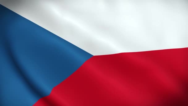 Flaga Republiki Czeskiej Macha Animacją Czechy Machają Flagą Wietrze Flaga — Wideo stockowe