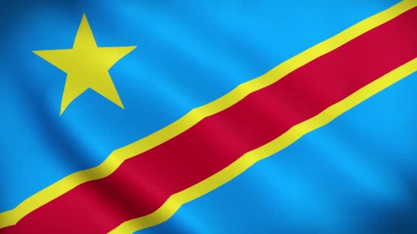 Demokratiska Kongo Flaggan Viftar Med Animation Demokratiska Kongo Flaggan Vinkar — Stockvideo