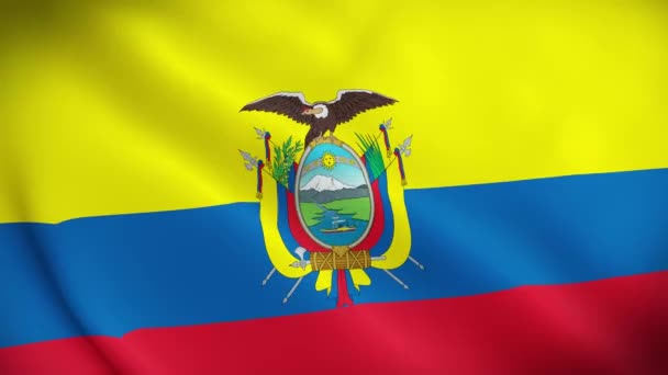 Bandera Ecuador Ondeando Viento Animación Lazo Sin Costura Bandera Ecuador — Vídeos de Stock