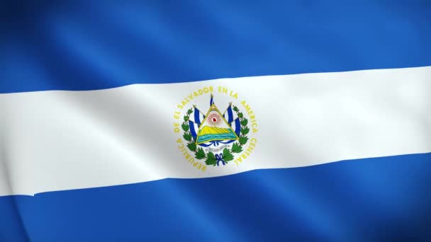 Сальвадор Флаг Размахивая Анимацией Идеальный Цикл Видео Фон Официальные Цвета — стоковое видео