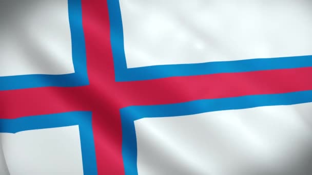 Flaga Wysp Owczych Macha Zwolnionym Tempie Wietrze Bezproblemowa Animacja Pętelkowa — Wideo stockowe