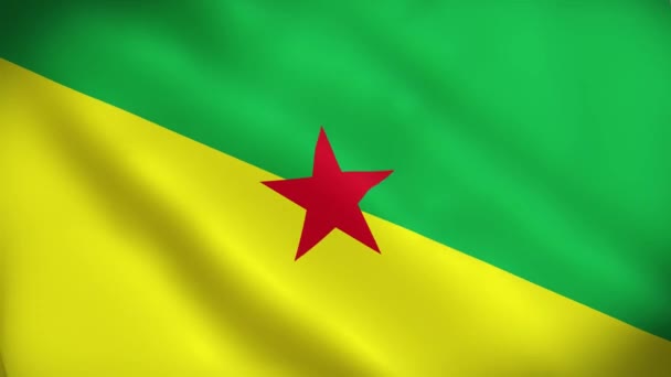 Franska Guyana Flagga Viftande Animation Perfekt Looping Video Bakgrund Officiella — Stockvideo