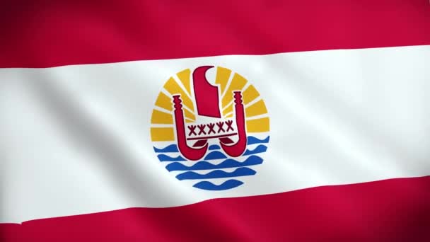 Flaga Polinezji Francuskiej Narodowa Flaga Polinezji Francuskiej Macha Flaga Polinezji — Wideo stockowe