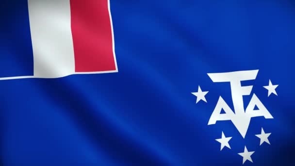 Флаг Французских Южных Антарктических Земель Флаг Французских Южных Антарктических Земель — стоковое видео