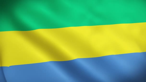 Bandiera Del Gabon Nazionale Gabon Bandiera Sventola Video Della Bandiera — Video Stock