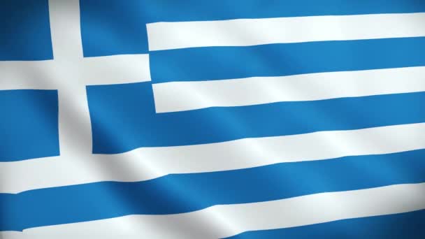 美丽的希腊国旗视频 3D希腊国旗慢动作视频 希腊国旗爆炸关闭 旗帜运动环路4K分辨率背景 标志Closeup 4K视频 — 图库视频影像