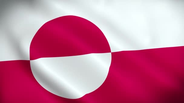 Bandera Groenlandia Ondeando Bandera Groenlandia Bandera Groenlandia Ondeando Animación Bandera — Vídeo de stock