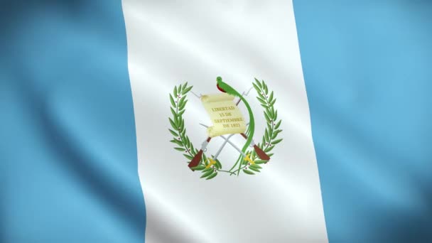 Guatemala Bandera Vídeo Ondeando Viento Guatemala Flag Wave Loop Ondeando — Vídeos de Stock