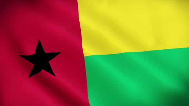 Флаг Гвинеи Бисау Флаг Гвинеи Бисау Флаг Гвинеи Бисау Размахивая — стоковое видео