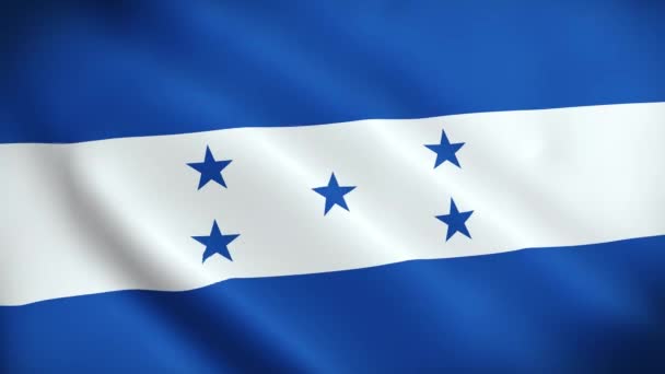 Honduras Bayrağı Honduras Saten Kumaş Desenli Bayrağını Sallıyor Honduras Cumhuriyeti — Stok video