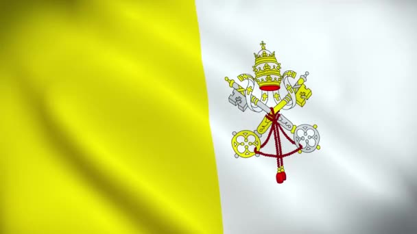 Vatikánváros Szentszék Zászló Videó Integetett Szélben Vatikánváros Szentszék Flag Wave — Stock videók