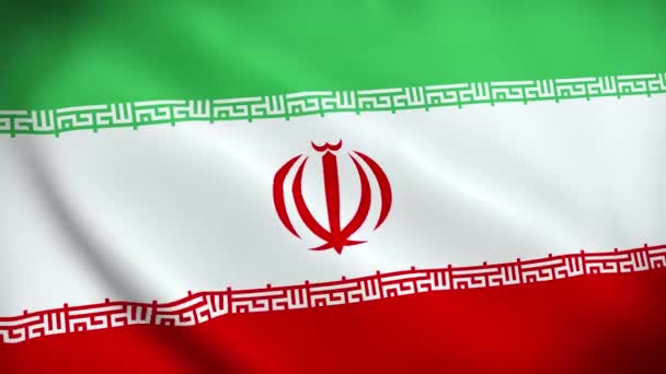 Iran Flag Background Realistic Waving Wind Video Independence Day Anthem — Stock Video