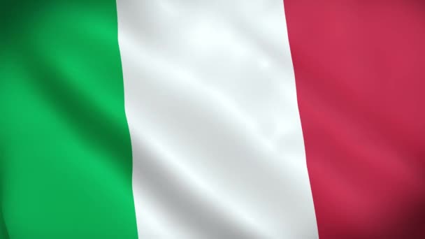 Bandera Italia Bandera Nacional Italiana Ondeando Signo Animación Bucle Inconsútil — Vídeos de Stock