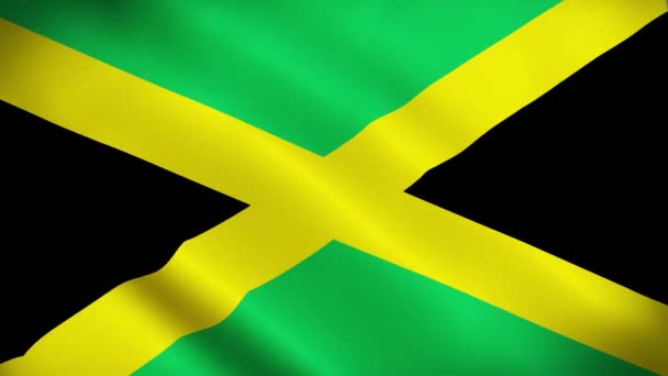 Jamaika Flagge Schwenkt Nahtlose Schleifen Animation — Stockvideo