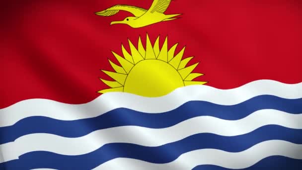 Bandeira Kiribati Acenando Animação Looping Perfeito Fundo Vídeo Cores Oficiais — Vídeo de Stock