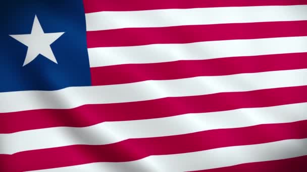 Liberya Bayrağı Liberya Animasyon Bayrağı Liberya Bayrağı Kapanışı Liberya Bayrak — Stok video