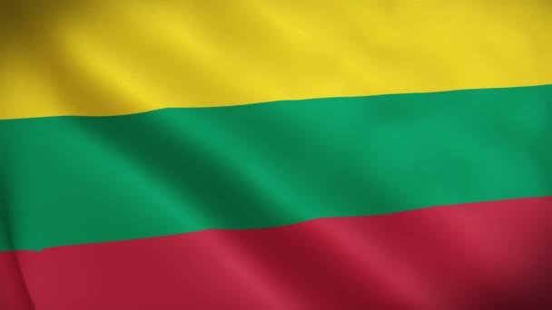 Lituania Bandera Bandera Lituania Bandera Lituania Animación Ondeante Bandera Lituania — Vídeo de stock