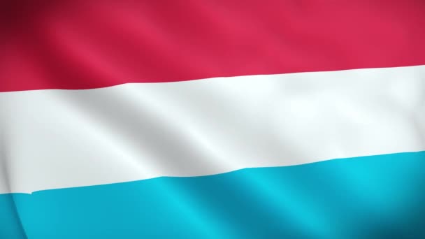 Wysoka Szczegółowa Satynowa Konsystencja Flaga Animacji Luxembourg Seamless Loop Tło — Wideo stockowe