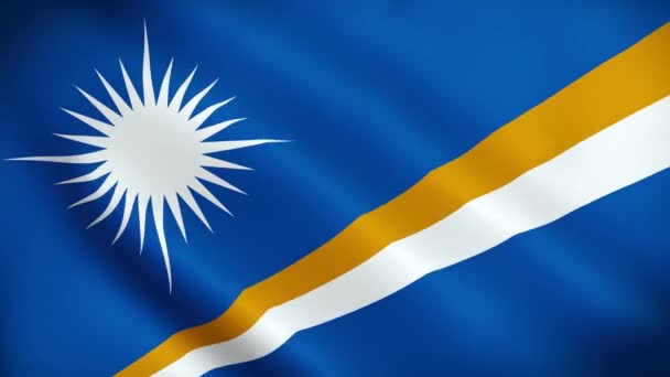 Marshall Islands Flag Video Waving Wind Marshall Islands Flag Wave — Stock Video