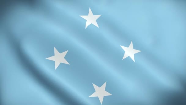 Национальный Анимированный Знак Микронезии Федеративные Штаты Анимированный Микронезия Флаг Федеративных — стоковое видео