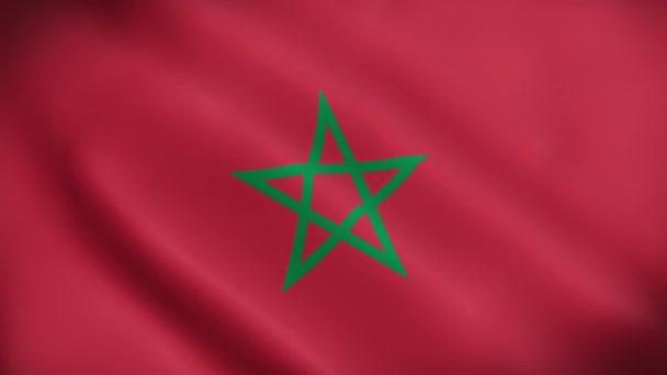 Marocká Vlajka Vlnící Větru Bezešvé Smyčky Animace Vlajky Maroka Koncept — Stock video