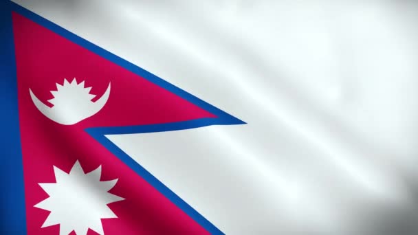 Bandeira Nepal Acenando Animação Looping Perfeito Fundo Vídeo Cores Oficiais — Vídeo de Stock