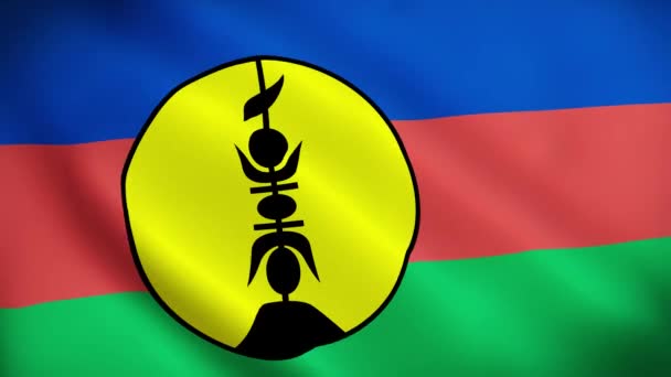 Bandiera Della Nuova Caledonia Nazionale Bandiera Della Nuova Caledonia Sventola — Video Stock
