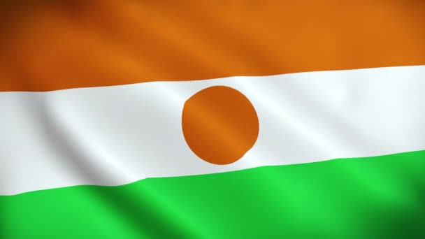 Niger Vlajka Mávání Animace Perfektní Smyčka Video Pozadí Oficiální Barvy — Stock video