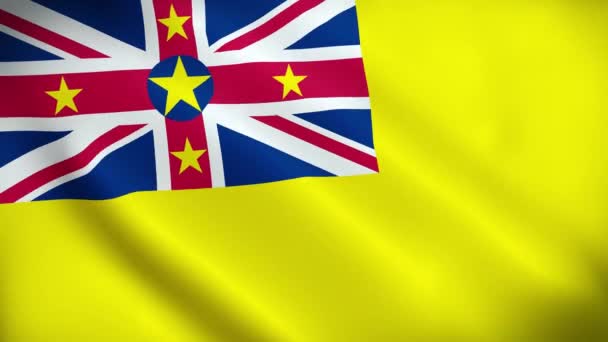 Niue Flag Flagge Von Niue Footage Video Weht Wind Niue — Stockvideo