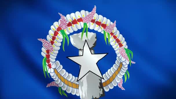 Nördliche Marianen Flagge Die Flagge Der Nördlichen Marianen Weht Wind — Stockvideo