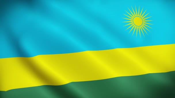 Bandiera Sventolante Ruandese Bandiera Ruandese Bandiera Dell Animazione Sventolante Ruandese — Video Stock