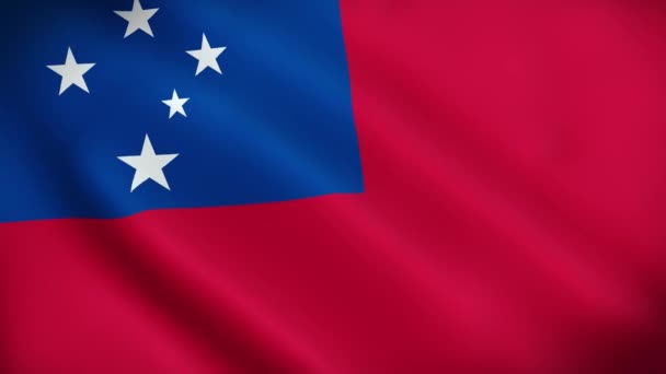 Samoa Vlag Zwaaien Animatie Perfecte Looping Video Achtergrond Officiële Kleuren — Stockvideo